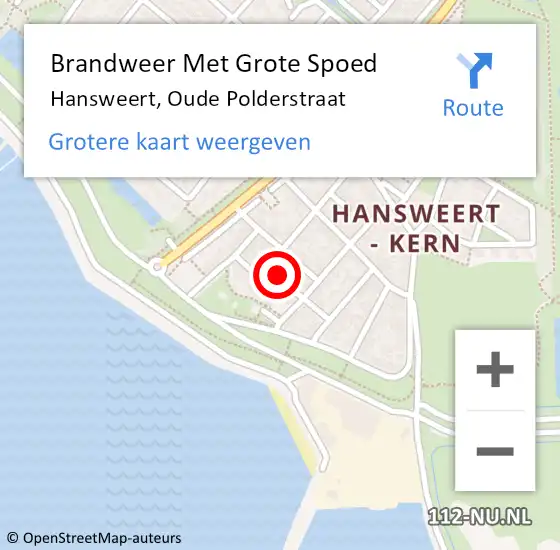 Locatie op kaart van de 112 melding: Brandweer Met Grote Spoed Naar Hansweert, Oude Polderstraat op 7 april 2020 15:09