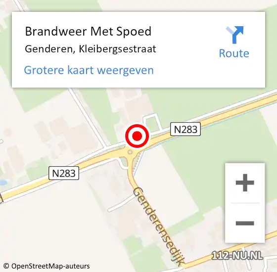 Locatie op kaart van de 112 melding: Brandweer Met Spoed Naar Genderen, Kleibergsestraat op 7 april 2020 15:56