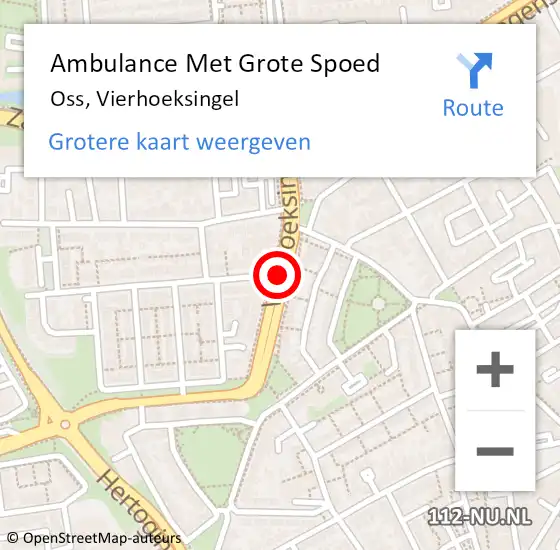 Locatie op kaart van de 112 melding: Ambulance Met Grote Spoed Naar Oss, Vierhoeksingel op 7 april 2020 16:03