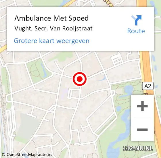 Locatie op kaart van de 112 melding: Ambulance Met Spoed Naar Vught, Secr. Van Rooijstraat op 7 april 2020 17:34