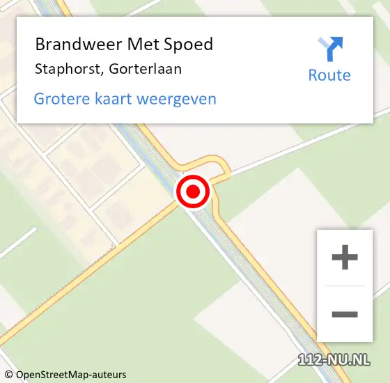 Locatie op kaart van de 112 melding: Brandweer Met Spoed Naar Staphorst, Gorterlaan op 7 april 2020 21:45