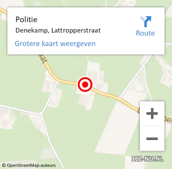 Locatie op kaart van de 112 melding: Politie Denekamp, Lattropperstraat op 8 april 2020 00:25