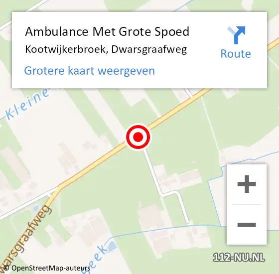Locatie op kaart van de 112 melding: Ambulance Met Grote Spoed Naar Kootwijkerbroek, Dwarsgraafweg op 8 april 2020 03:23
