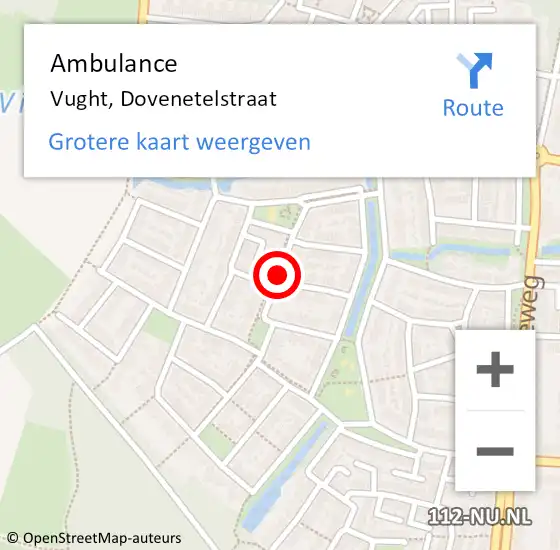Locatie op kaart van de 112 melding: Ambulance Vught, Dovenetelstraat op 8 april 2020 03:39