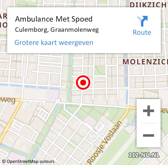 Locatie op kaart van de 112 melding: Ambulance Met Spoed Naar Culemborg, Graanmolenweg op 30 september 2013 18:33