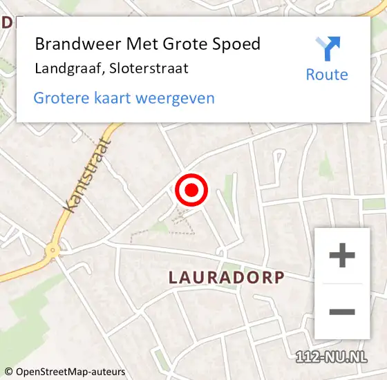 Locatie op kaart van de 112 melding: Brandweer Met Grote Spoed Naar Landgraaf, Sloterstraat op 8 april 2020 10:09