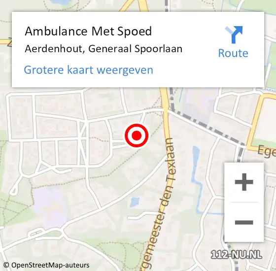 Locatie op kaart van de 112 melding: Ambulance Met Spoed Naar Aerdenhout, Generaal Spoorlaan op 8 april 2020 10:29