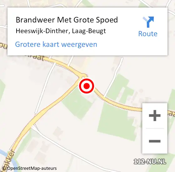 Locatie op kaart van de 112 melding: Brandweer Met Grote Spoed Naar Heeswijk-Dinther, Laag-Beugt op 8 april 2020 12:19