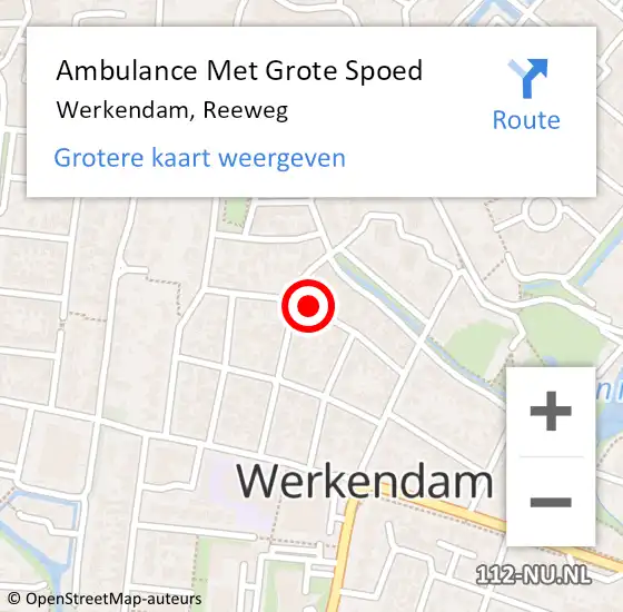 Locatie op kaart van de 112 melding: Ambulance Met Grote Spoed Naar Werkendam, Reeweg op 8 april 2020 12:52