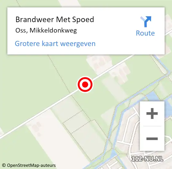 Locatie op kaart van de 112 melding: Brandweer Met Spoed Naar Oss, Mikkeldonkweg op 8 april 2020 13:52