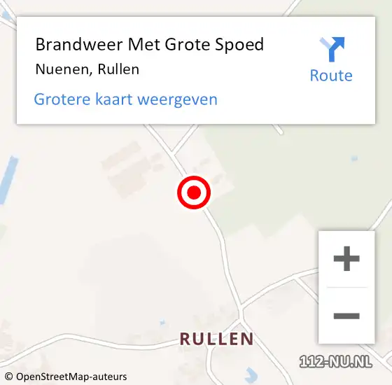 Locatie op kaart van de 112 melding: Brandweer Met Grote Spoed Naar Nuenen, Rullen op 8 april 2020 14:50