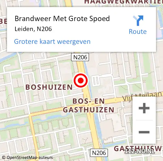 Locatie op kaart van de 112 melding: Brandweer Met Grote Spoed Naar Leiden, N206 op 8 april 2020 15:19