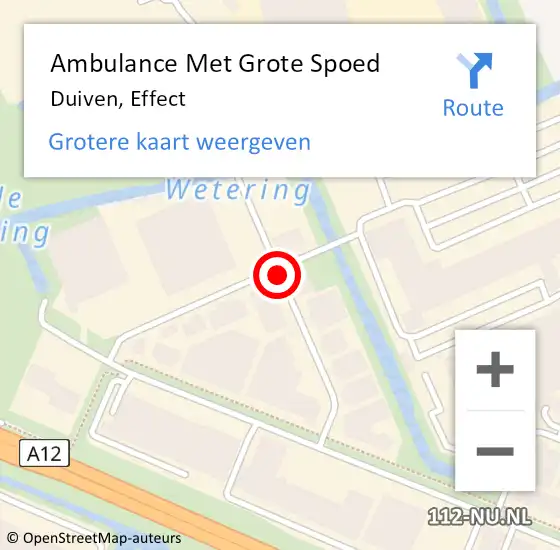 Locatie op kaart van de 112 melding: Ambulance Met Grote Spoed Naar Duiven, Effect op 8 april 2020 15:30