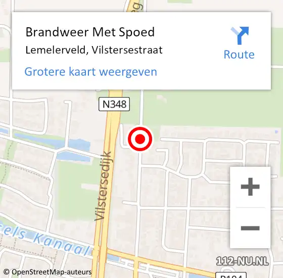 Locatie op kaart van de 112 melding: Brandweer Met Spoed Naar Lemelerveld, Vilstersestraat op 8 april 2020 16:01