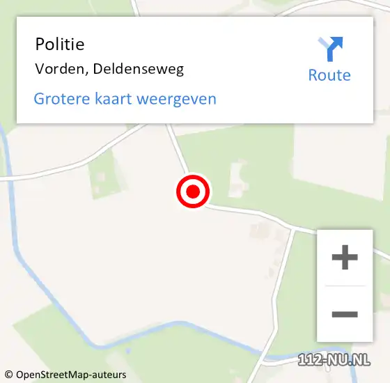 Locatie op kaart van de 112 melding: Politie Vorden, Deldenseweg op 8 april 2020 16:06