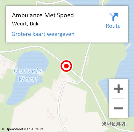 Locatie op kaart van de 112 melding: Ambulance Met Spoed Naar Weurt, Dijk op 8 april 2020 16:11