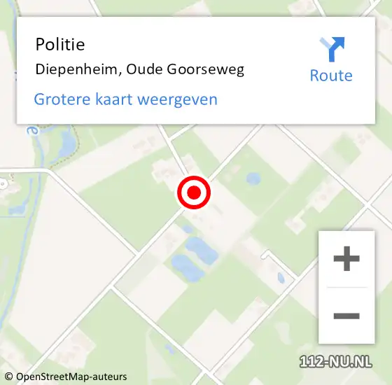 Locatie op kaart van de 112 melding: Politie Diepenheim, Oude Goorseweg op 8 april 2020 16:13