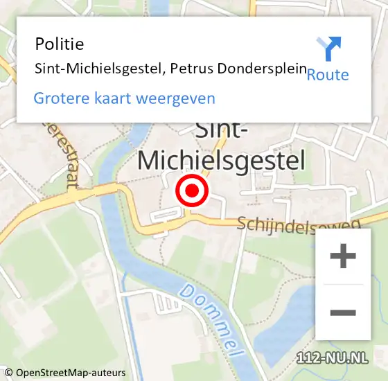 Locatie op kaart van de 112 melding: Politie Sint-Michielsgestel, Petrus Dondersplein op 8 april 2020 16:39