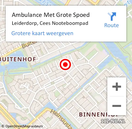Locatie op kaart van de 112 melding: Ambulance Met Grote Spoed Naar Leiderdorp, Cees Nooteboompad op 8 april 2020 17:56