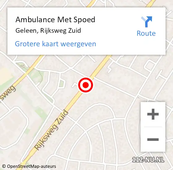 Locatie op kaart van de 112 melding: Ambulance Met Spoed Naar Geleen, Rijksweg Zuid op 8 april 2020 18:08