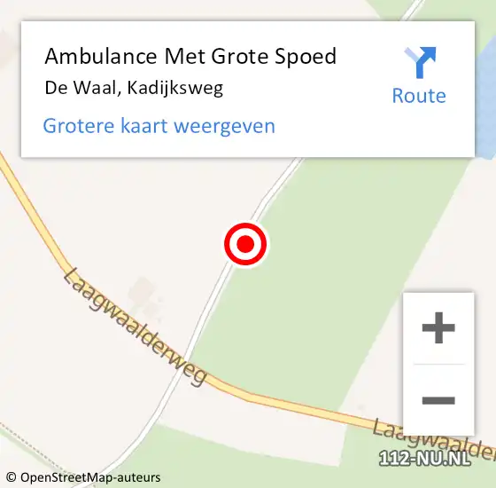 Locatie op kaart van de 112 melding: Ambulance Met Grote Spoed Naar De Waal, Kadijksweg op 8 april 2020 21:48