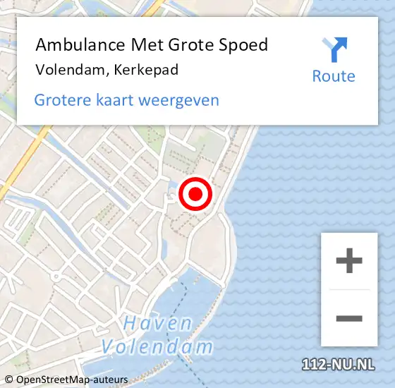 Locatie op kaart van de 112 melding: Ambulance Met Grote Spoed Naar Volendam, Kerkepad op 3 mei 2014 14:35