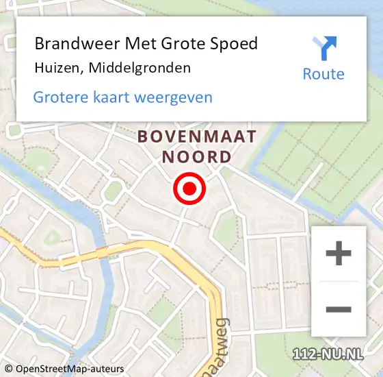 Locatie op kaart van de 112 melding: Brandweer Met Grote Spoed Naar Huizen, Middelgronden op 8 april 2020 23:06