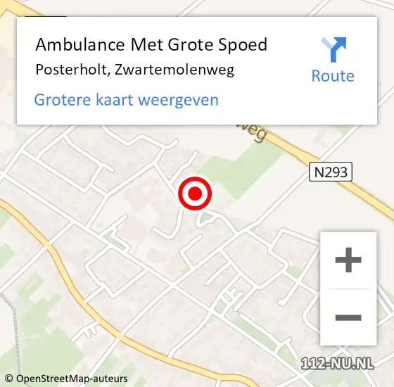 Locatie op kaart van de 112 melding: Ambulance Met Grote Spoed Naar Posterholt, Zwartemolenweg op 8 april 2020 23:42