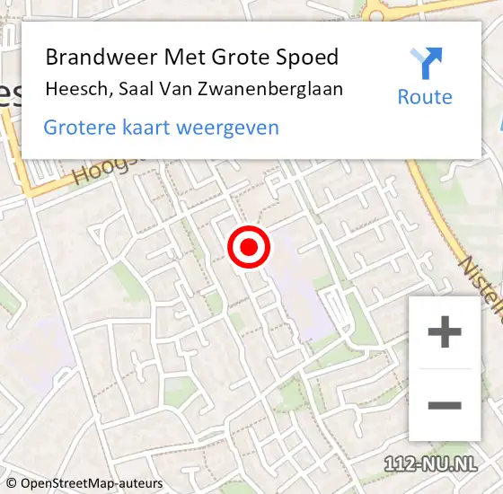 Locatie op kaart van de 112 melding: Brandweer Met Grote Spoed Naar Heesch, Saal Van Zwanenberglaan op 9 april 2020 01:45