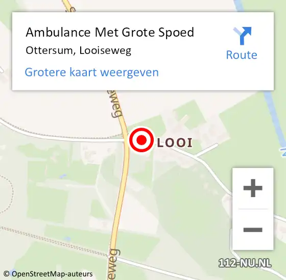 Locatie op kaart van de 112 melding: Ambulance Met Grote Spoed Naar Ottersum, Looiseweg op 9 april 2020 04:34