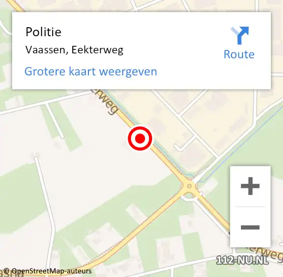 Locatie op kaart van de 112 melding: Politie Vaassen, Eekterweg op 9 april 2020 04:56