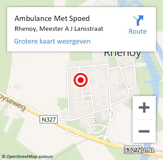 Locatie op kaart van de 112 melding: Ambulance Met Spoed Naar Rhenoy, Meester A J Lansstraat op 9 april 2020 09:35