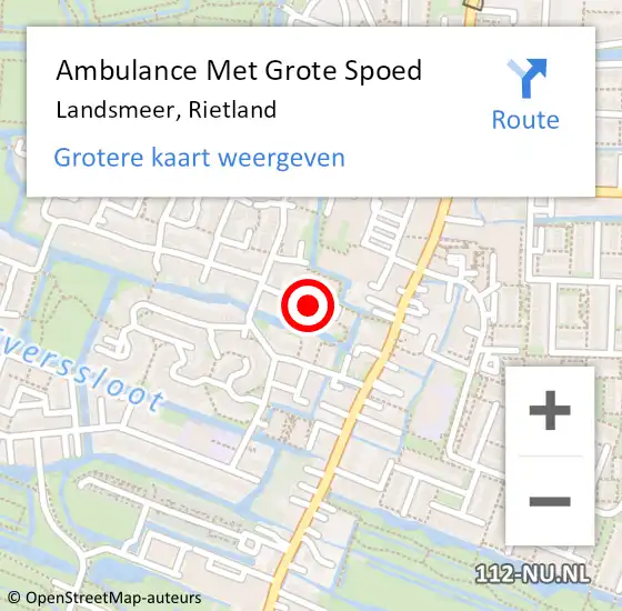 Locatie op kaart van de 112 melding: Ambulance Met Grote Spoed Naar Landsmeer, Rietland op 9 april 2020 09:45