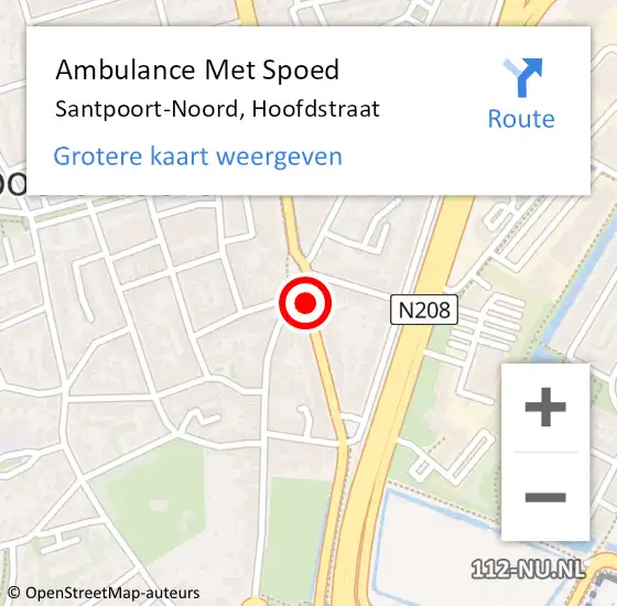 Locatie op kaart van de 112 melding: Ambulance Met Spoed Naar Santpoort-Noord, Hoofdstraat op 9 april 2020 11:44