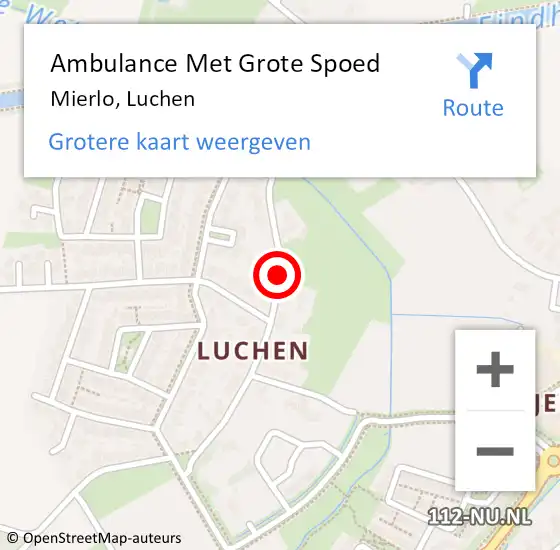 Locatie op kaart van de 112 melding: Ambulance Met Grote Spoed Naar Mierlo, Luchen op 9 april 2020 11:48