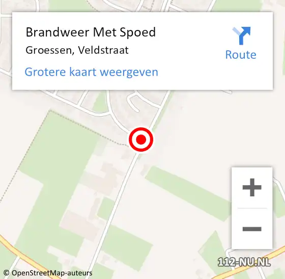 Locatie op kaart van de 112 melding: Brandweer Met Spoed Naar Groessen, Veldstraat op 9 april 2020 11:50