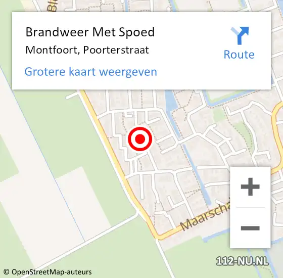 Locatie op kaart van de 112 melding: Brandweer Met Spoed Naar Montfoort, Poorterstraat op 9 april 2020 14:24