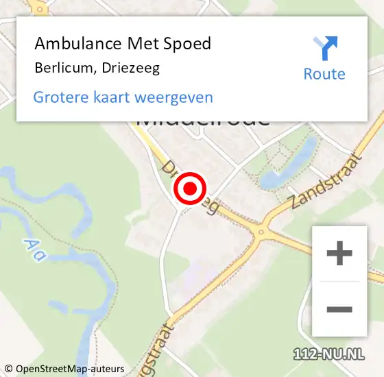 Locatie op kaart van de 112 melding: Ambulance Met Spoed Naar Berlicum, Driezeeg op 9 april 2020 15:52