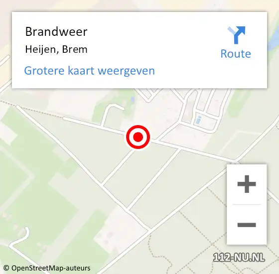 Locatie op kaart van de 112 melding: Brandweer Heijen, Brem op 9 april 2020 16:33