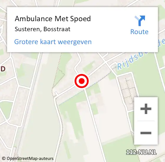 Locatie op kaart van de 112 melding: Ambulance Met Spoed Naar Susteren, Bosstraat op 9 april 2020 16:48