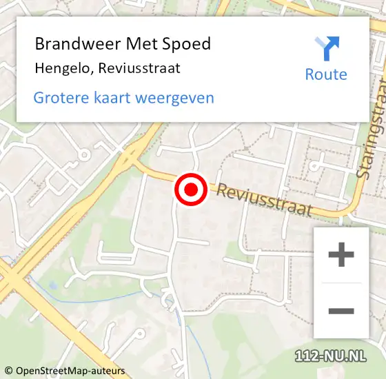 Locatie op kaart van de 112 melding: Brandweer Met Spoed Naar Hengelo, Reviusstraat op 3 mei 2014 15:55