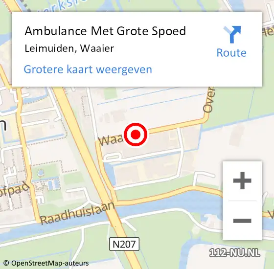 Locatie op kaart van de 112 melding: Ambulance Met Grote Spoed Naar Leimuiden, Waaier op 9 april 2020 18:37