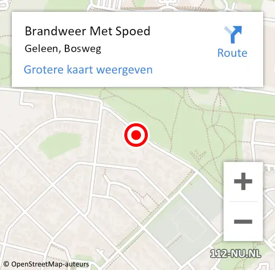 Locatie op kaart van de 112 melding: Brandweer Met Spoed Naar Geleen, Bosweg op 9 april 2020 18:51