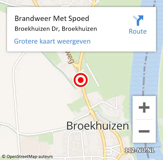 Locatie op kaart van de 112 melding: Brandweer Met Spoed Naar Broekhuizen Dr, Broekhuizen op 9 april 2020 20:10