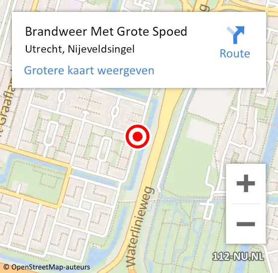 Locatie op kaart van de 112 melding: Brandweer Met Grote Spoed Naar Utrecht, Nijeveldsingel op 9 april 2020 22:21