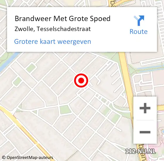 Locatie op kaart van de 112 melding: Brandweer Met Grote Spoed Naar Zwolle, Tesselschadestraat op 9 april 2020 22:44