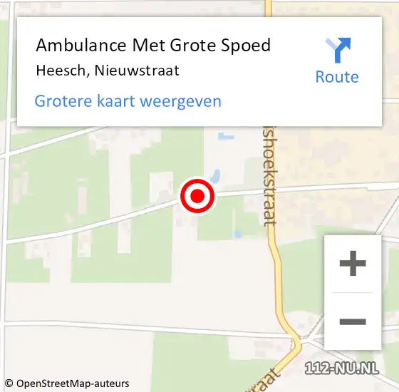 Locatie op kaart van de 112 melding: Ambulance Met Grote Spoed Naar Heesch, Nieuwstraat op 10 april 2020 00:29