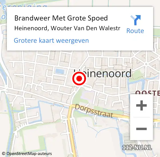 Locatie op kaart van de 112 melding: Brandweer Met Grote Spoed Naar Heinenoord, Wouter Van Den Walestr op 10 april 2020 01:41