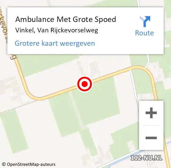 Locatie op kaart van de 112 melding: Ambulance Met Grote Spoed Naar Vinkel, Van Rijckevorselweg op 10 april 2020 05:45