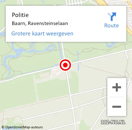 Locatie op kaart van de 112 melding: Politie Baarn, Ravensteinselaan op 10 april 2020 07:17